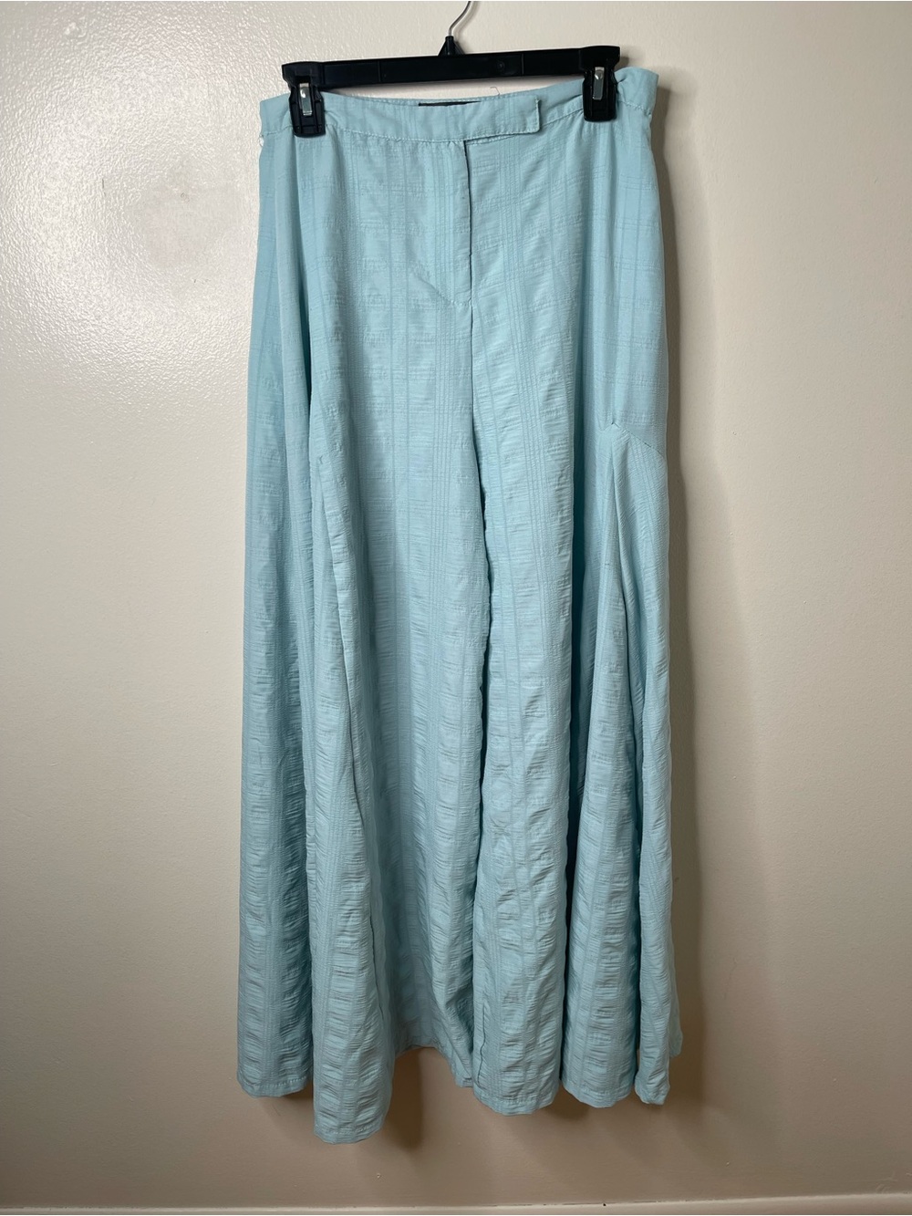 Zanzea Light Blue Linen pants - Flowing Textured Panel Design